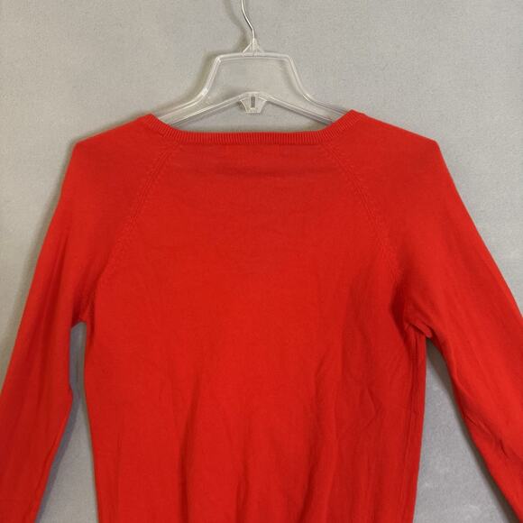 Zara Sweater Women Sz XL Red V-Neck Lightweight Casual Festive Christmas Holiday - Picture 8 of 13